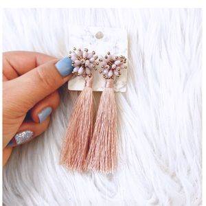 Blush Tassel Handmade Earrings